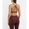 Scoop neck strappy back sports bra with removable padding women's supportive yoga bralette