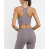 V neck ruched longline sports bra racer back gym crop top