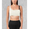 Asymmetric unique padded sports bra compressive color block fitness top