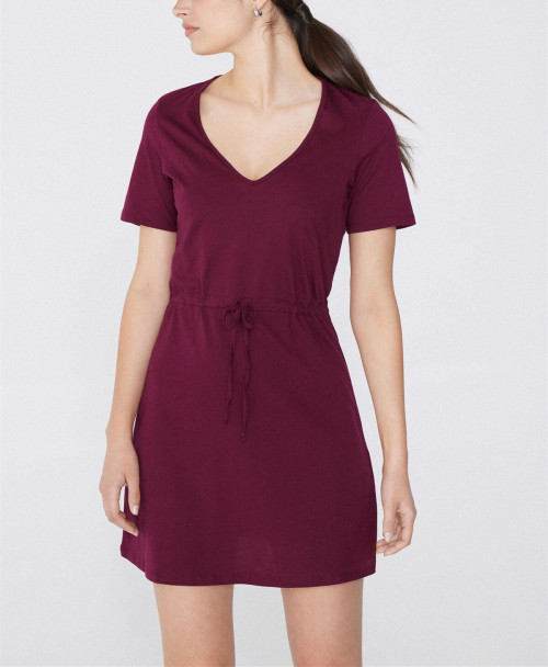 V neck short sleeve lounge dress for women lightweight sports dress