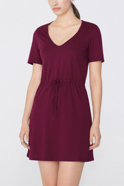 V neck short sleeve lounge dress for women lightweight sports dress