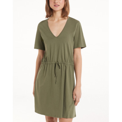 V neck short sleeve lounge dress for women lightweight sports dress