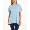 Lightweight cotton t shirts with curved hem hip length relaxed fit tees