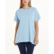 Lightweight cotton t shirts with curved hem hip length relaxed fit tees