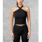 New longline halter neck sports bra full coverage supportive cropped tank