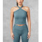 New longline halter neck sports bra full coverage supportive cropped tank
