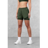 women's 2 in 1 running shorts with side pockets mid waist gym shorts for ladies