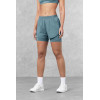 women's 2 in 1 running shorts with side pockets mid waist gym shorts for ladies