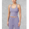 Scoop neck criss cross strapy sports tank with removable padding cropped tank top