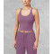 Scoop neck criss cross strapy sports tank with removable padding cropped tank top