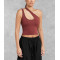 New arrival one shoulder cropped tank sexy body fit contour yoga crop