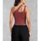 New arrival one shoulder cropped tank sexy body fit contour yoga crop