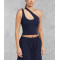 New arrival one shoulder cropped tank sexy body fit contour yoga crop