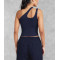 New arrival one shoulder cropped tank sexy body fit contour yoga crop
