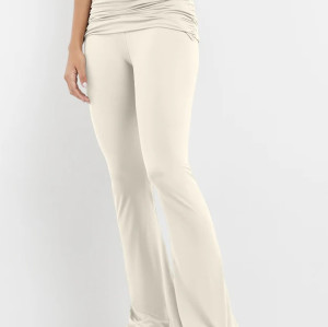 Folded waistband flared yoga pants buttery soft bell bottom leggings