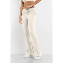 Folded waistband flared yoga pants buttery soft bell bottom leggings