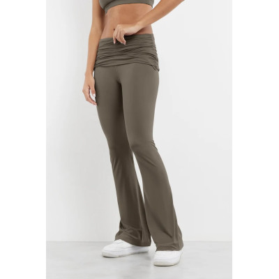 Folded waistband flared yoga pants buttery soft bell bottom leggings