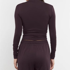 Women's long sleeve wrapped top v neck full coverage sports tee