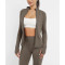 Women's curved yoga jackets custom full zipper fitness jackets