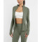 Women's curved yoga jackets custom full zipper fitness jackets