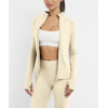 Women's curved yoga jackets custom full zipper fitness jackets