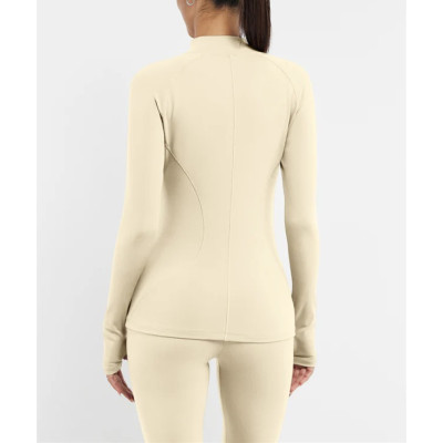 Women's curved yoga jackets custom full zipper fitness jackets