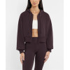 Hooded full zipper crop sweatshirts stylish cotton jackets for women
