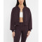 Hooded full zipper crop sweatshirts stylish cotton jackets for women