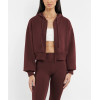 Hooded full zipper crop sweatshirts stylish cotton jackets for women