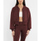 Hooded full zipper crop sweatshirts stylish cotton jackets for women
