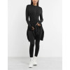 Long sleeve full length zipped jumpsuits for ladies with thumb hole