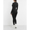 Long sleeve full length zipped jumpsuits for ladies with thumb hole