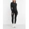 Long sleeve full length zipped jumpsuits for ladies with thumb hole
