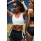 Womens  Sports Bra, Scoop Nek High Impact Yoga Bra Workout Crop Top with Built in Bra