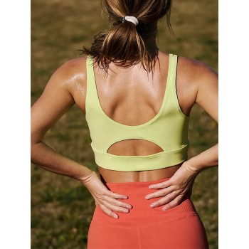 Women’s Wireless Racerback Sports Bra, Moisture-wicking Compression Support Bra, Yoga bra