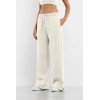 Adjustable waist wide leg pants with side pockets cotton fleece women's joggers