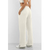Adjustable waist wide leg pants with side pockets cotton fleece women's joggers