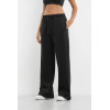 Adjustable waist wide leg pants with side pockets cotton fleece women's joggers