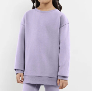 Oversized crew neck pullovers for kids drop shoulder cozy sweatshirts