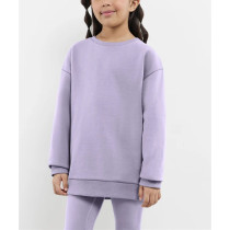 Oversized crew neck pullovers for kids drop shoulder cozy sweatshirts