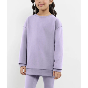 Oversized crew neck pullovers for kids drop shoulder cozy sweatshirts