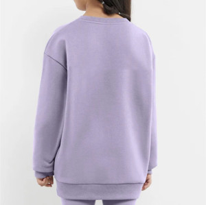 Oversized crew neck pullovers for kids drop shoulder cozy sweatshirts