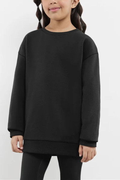 Oversized crew neck pullovers for kids drop shoulder cozy sweatshirts