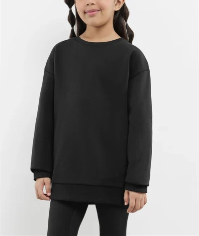 Oversized crew neck pullovers for kids drop shoulder cozy sweatshirts