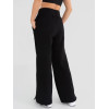 High waist cotton fleece wide leg pants with side pockets