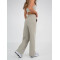High waist cotton fleece wide leg pants with side pockets