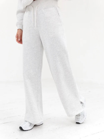 High waist cotton blend wide leg sweatpants relaxed fit fashionable pants