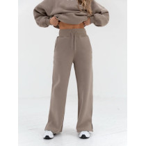 High waist cotton blend wide leg sweatpants relaxed fit fashionable pants
