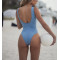 High neck one piece swimwear with U back