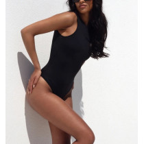 High neck one piece swimwear with U back
